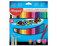 Crayons de couleur COLOR'PEPS, pochette carton de 24