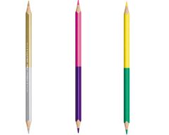 Crayons de couleur DUO COLOR'PEPS, pochette carton de 12