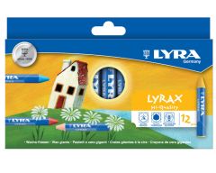 Crayons cire géants Ø 14,5 mm LYRA Lyrax, étui de 12 